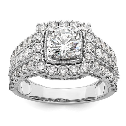 14K White Gold Lab Grown Diamond VS/SI FGH Semi-mount Engagement Rin