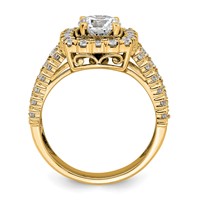 14K Yellow Gold 1.33 Carat Lab Grown Diamond VS SI+ G+ 1 Carat Center Round Semi Mount Engagement Ring view 2