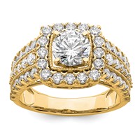 14K Yellow Gold 1.33 Carat Lab Grown Diamond VS SI+ G+ 1 Carat Center Round Semi Mount Engagement Ring view 1