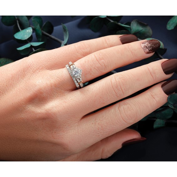 14k Two-tone Vintage Halo Diamond Semi-Mount Engagement Ring