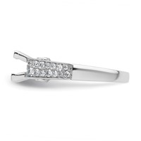14K White Gold 0.50 Carat Lab Grown Diamond VS SI+ G+ 1.25 Carat Princess Center Semi Mount Engagement Ring view 3
