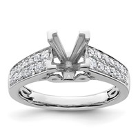 14K White Gold 0.50 Carat Lab Grown Diamond VS SI+ G+ 1.25 Carat Princess Center Semi Mount Engagement Ring view 1