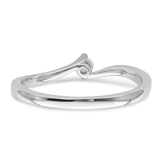 First Promise 14k White Gold Bypass 1/10 carat Round Diamond Complete Promise/Engagement Ring