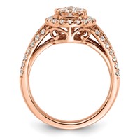 14K Rose Gold 1.25 Carat Lab Grown Diamond VS SI+ G+ Complete Cluster Engagement Ring view 2