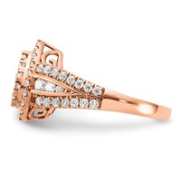 14K Rose Gold 1.25 Carat Lab Grown Diamond VS SI+ G+ Complete Cluster Engagement Ring view 3