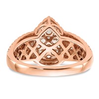 14K Rose Gold 1.25 Carat Lab Grown Diamond VS SI+ G+ Complete Cluster Engagement Ring view 5