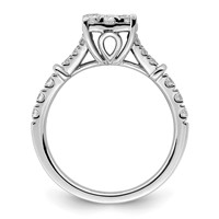 14K White Gold 1 Carat Lab Grown Diamond VS SI+ G+ Complete Cluster Engagement Ring view 2