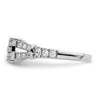 14K White Gold 1 Carat Lab Grown Diamond VS SI+ G+ Complete Cluster Engagement Ring view 3