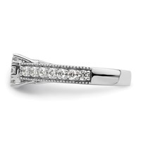 14K White Gold 1 Carat Lab Grown Diamond VS SI+ G+ Complete Cluster Engagement Ring view 3
