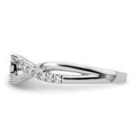 14K White Gold 0.50 Carat Lab Grown Diamond VS SI+ G+ Complete Cluster Engagement Ring view 3