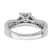 14K White Gold 0.50 Carat Lab Grown Diamond VS SI+ G+ Complete Cluster Engagement Ring view 5