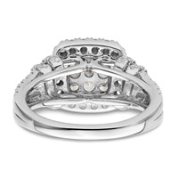 14K White Gold 1.50 Carat Lab Grown Diamond VS SI+ G+ Complete Cluster Engagement Ring view 5