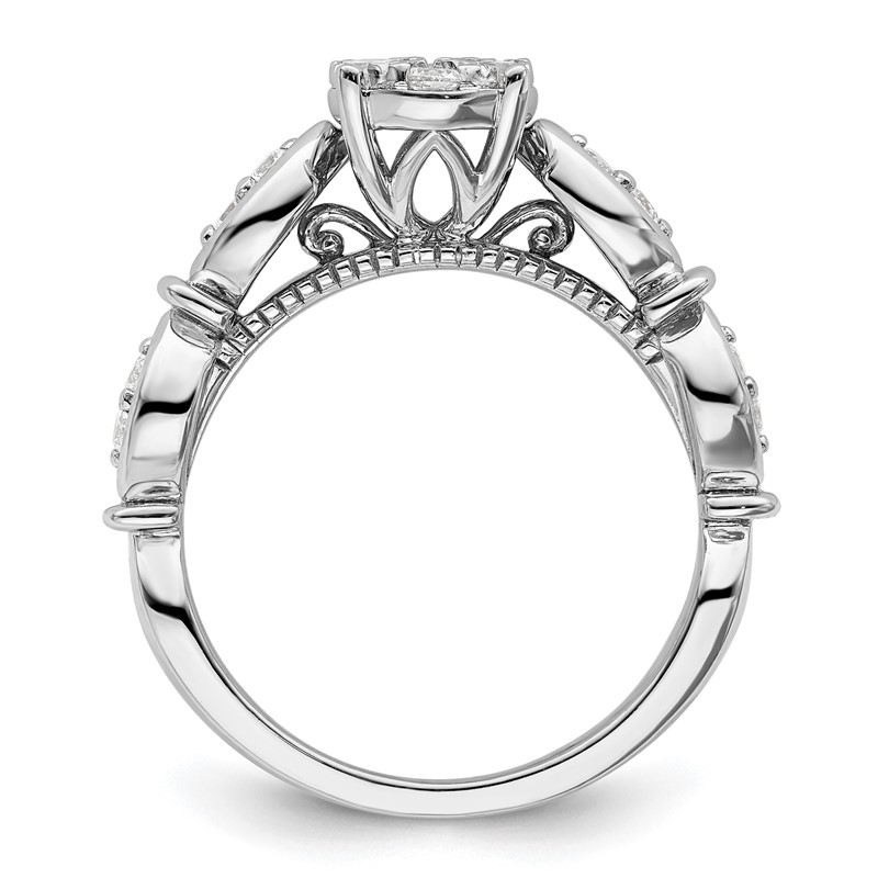 14K White Gold Lab Grown Diamond VS/SI+ G+ Cluster Ring