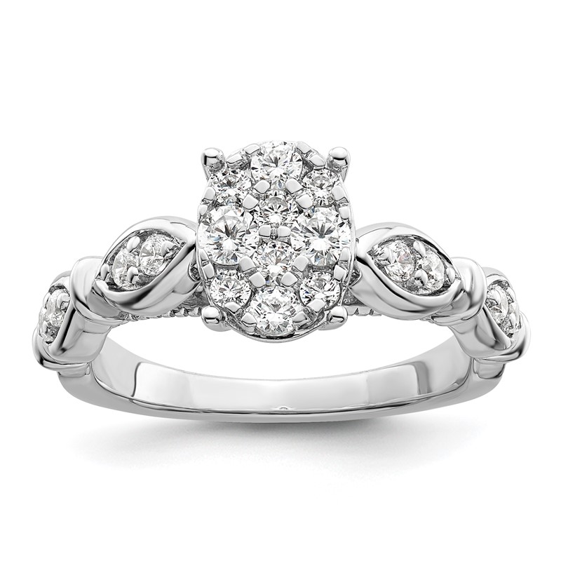 14K White Gold Lab Grown Diamond VS/SI+ G+ Cluster Ring