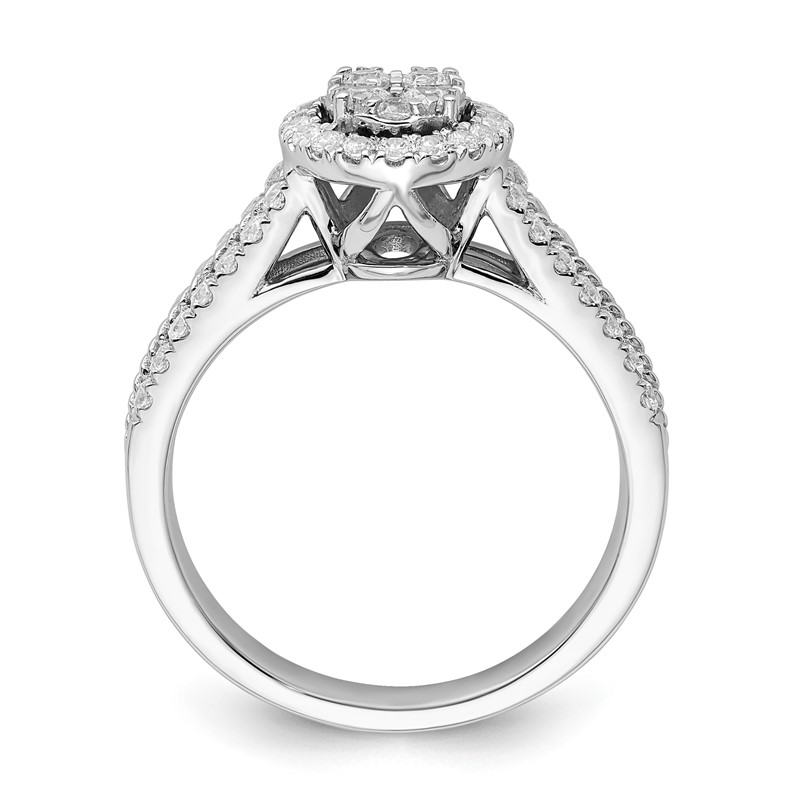 14K White Gold Lab Grown Diamond VS/SI+ G+ Cluster Ring