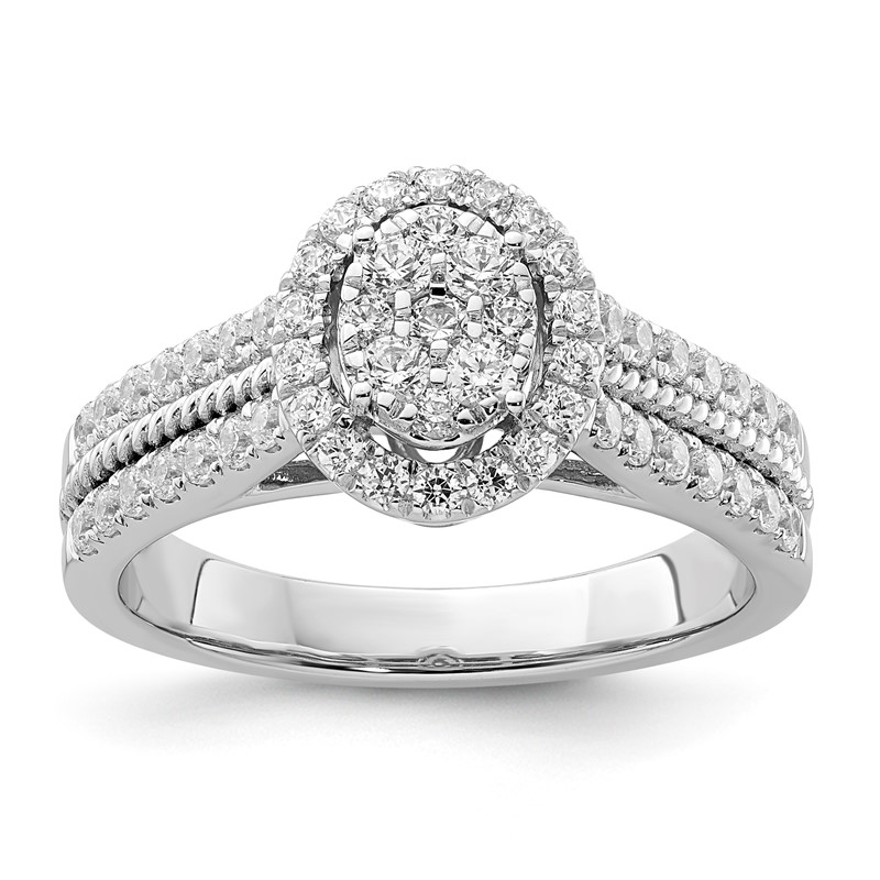 14K White Gold Lab Grown Diamond VS/SI+ G+ Cluster Ring