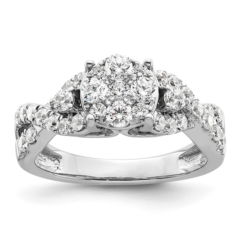 14K White Gold Lab Grown Diamond VS/SI+ G+ Cluster Ring