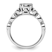 14K White Gold 0.75 Carat Lab Grown Diamond VS SI+ G+ Complete Cluster Engagement Ring view 2