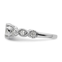14K White Gold 0.75 Carat Lab Grown Diamond VS SI+ G+ Complete Cluster Engagement Ring view 3