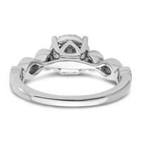 14K White Gold 0.75 Carat Lab Grown Diamond VS SI+ G+ Complete Cluster Engagement Ring view 5