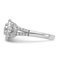 14K White Gold 1 Carat Lab Grown Diamond VS SI+ G+ Complete Cluster Engagement Ring view 3