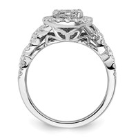 14K White Gold 1 Carat Lab Grown Diamond VS SI+ G+ Complete Cluster Engagement Ring view 2