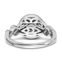 14K White Gold 1 Carat Lab Grown Diamond VS SI+ G+ Complete Cluster Engagement Ring view 5