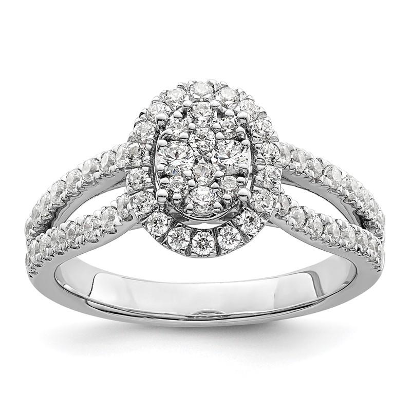 14K White Gold Lab Grown Diamond VS/SI+ G+ Cluster Ring