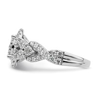 14K White Gold 1 Carat Lab Grown Diamond VS SI+ G+ Complete Cluster Engagement Ring view 3