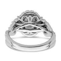 14K White Gold 1 Carat Lab Grown Diamond VS SI+ G+ Complete Cluster Engagement Ring view 5