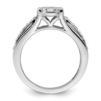 14K White Gold 1 Carat Lab Grown Diamond VS SI+ G+ Complete Cluster Engagement Ring view 2