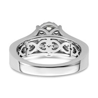 14K White Gold 1 Carat Lab Grown Diamond VS SI+ G+ Complete Cluster Engagement Ring view 5