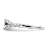 14K White Gold 0.75 Carat Lab Grown Diamond VS SI+ G+ Complete Cluster Engagement Ring view 3