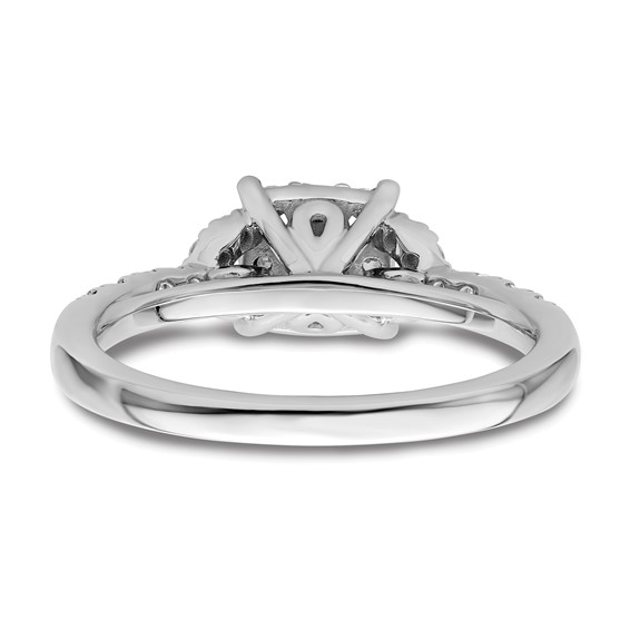 14k White Gold 3/4 carat Lab Grown Diamond VS/SI+ G+ Complete Cluster Engagement Ring