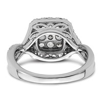 14K White Gold 1 Carat Lab Grown Diamond VS SI+ G+ Complete Cluster Engagement Ring view 5