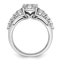 14K White Gold 1 Carat Lab Grown Diamond VS SI+ G+ Complete Cluster Engagement Ring view 2