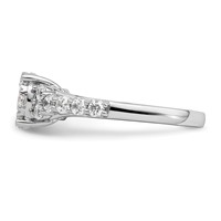 14K White Gold 1 Carat Lab Grown Diamond VS SI+ G+ Complete Cluster Engagement Ring view 3