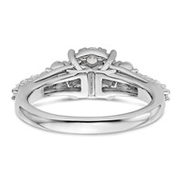 14K White Gold 1 Carat Lab Grown Diamond VS SI+ G+ Complete Cluster Engagement Ring view 5