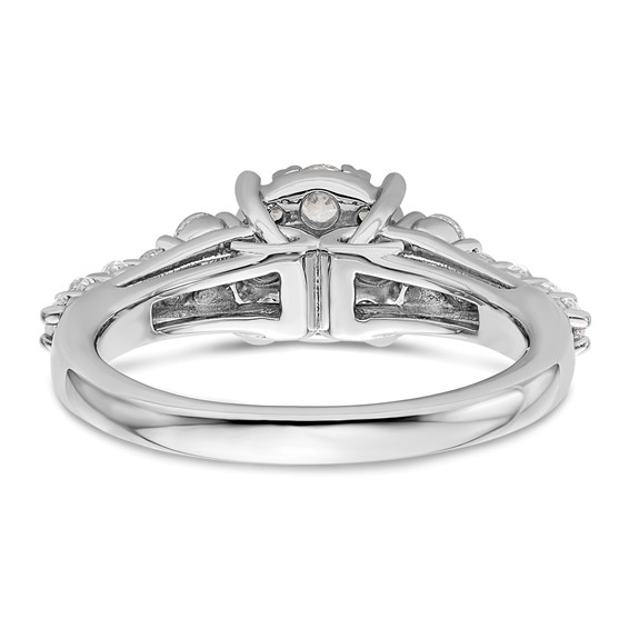 14k White Gold 1 carat Lab Grown Diamond VS/SI+ G+ Complete Cluster Engagement Ring
