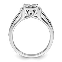 14K White Gold 0.75 Carat Lab Grown Diamond VS SI+ G+ Complete Cluster Engagement Ring view 2