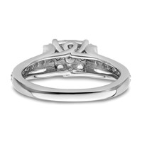 14K White Gold 0.75 Carat Lab Grown Diamond VS SI+ G+ Complete Cluster Engagement Ring view 5