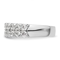 14K White Gold 1.50 Carat Lab Grown Diamond VS SI+ G+ Complete Double Row Fashion Band view 3