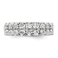 14K White Gold 1.50 Carat Lab Grown Diamond VS SI+ G+ Complete Double Row Fashion Band view 4
