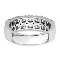 14K White Gold 1.50 Carat Lab Grown Diamond VS SI+ G+ Complete Double Row Fashion Band view 5