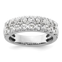 14K White Gold 1.50 Carat Lab Grown Diamond VS SI+ G+ Complete Double Row Fashion Band view 1
