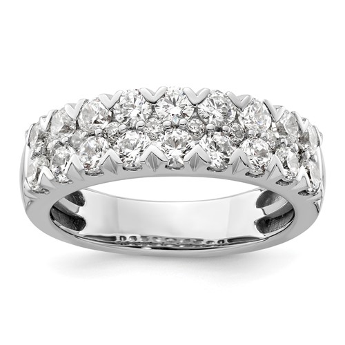 14K White Gold 1.50 Carat Lab Grown Diamond VS SI+ G+ Complete Double Row Fashion Band