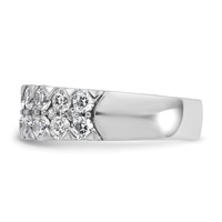 14K White Gold 2 Carat Lab Grown Diamond VS SI+ G+ Complete Double Row Fashion Band view 3