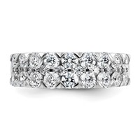 14K White Gold 2 Carat Lab Grown Diamond VS SI+ G+ Complete Double Row Fashion Band view 4