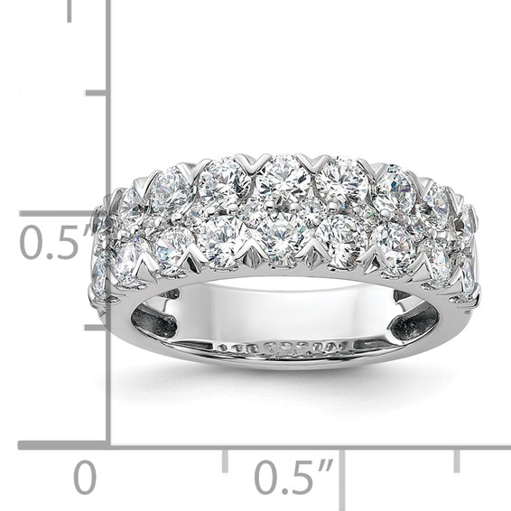 14k White Gold 2 carat Lab Grown Diamond VS/SI+ G+ Complete Double Row Fashion Band