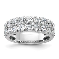 14K White Gold 2 Carat Lab Grown Diamond VS SI+ G+ Complete Double Row Fashion Band view 1